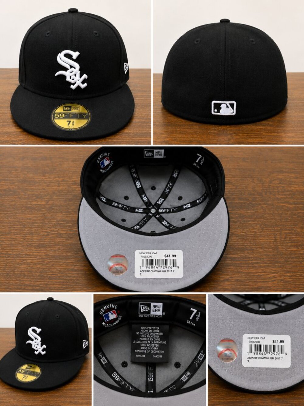 NWT New Era Chicago White Sox 59FIFTY Fitted Hat Black White